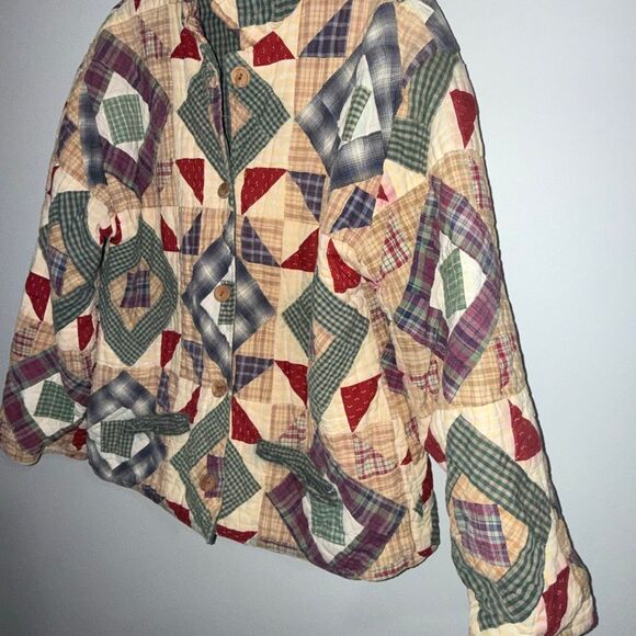 Vintage PatchMagic Reversible Quilted Jacket Women’s Patchwork Plaid Country Cot - Picture 8 of 15